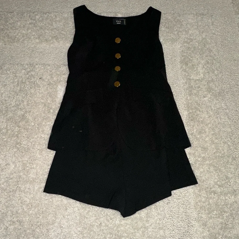 Vici Ninah Button Down Vested Romper - Picture 4 of 6